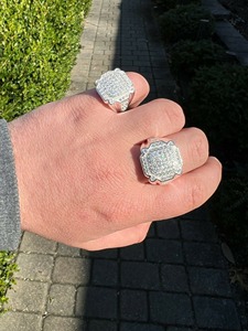 Hip Hop <b>Ring</b> <b>Men</b> Iced Out Greek Key <b>Ring</b> Solid 925 Sterling Silver Moissanite Diamond Bling Statement Jewelry Luxury - Product Image 2