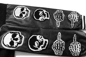 Chaqueta de béisbol de manga de cuero con bordado de chenilla unisex estilo universitario de gran tamaño High Street invierno Letterman para hombres al por mayor - Product Image 5