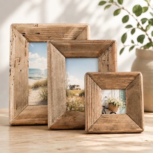Cadre décoratif mural vertical en bois naturel vieilli, artisanal, écologique, rustique, léger et étanche - Product Image 4