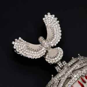 Colgante de Jesús de Moissanita 3D Estilo Hiphop, Totalmente Engastado, Plata 925 con Engaste de Garra, Incrustación de Diamantes, Bicolor, Colgante Unisex - Product Image 2