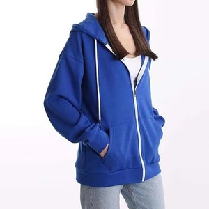 Sweat-shirts à capuche décontractés pour femmes grandes tailles, personnalisables avec logo OEM, en polaire, couleur unie, anti-boulochage, respirants. - Product Image 6