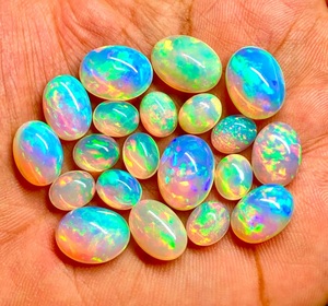 Gema de Ópalo Natural Ovalado Cabujón Pulido Opalescente para Fabricación de Joyas Lote de Gemas Sueltas Ópalo Welo Lote de Gemas de Fuego Superior - Product Image 6