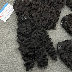 Extensions de cheveux bouclés noirs birmanes à prix abordable, 100 % vietnamiennes, tissées à la machine, sans nœuds, sans perte, super soyeuses - Product Image 5
