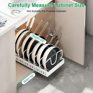 Portautensili scorrevole regolabile in acciaio al carbonio, porta coperchi anti-ruggine per pentole, spezie, taglieri e accessori da forno - Product Image 6