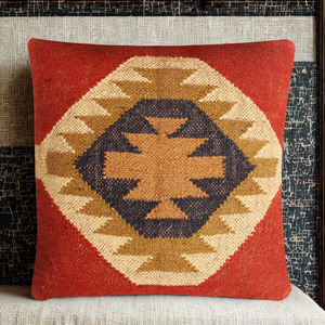 Hand-woven Rustic Elegant Style Wool and Jute Seat and Back Soft Cushion <b>Pad</b> in Multi Color Pattern for Home Hotel Office <b>Chair</b> - Product Image 2
