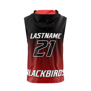 เสื้อฟุตบอลเด็กชายพิมพ์ลายนก 7v7 แบบไม่มีแขน มีฮู้ด ดีไซน์ซับลิเมชั่นแบบไล่สี  โลโก้ทีมแบบกำหนดเอง ชื่อและหมายเลขผู้เล่น เสื้อวัยรุ่น - Product Image 2