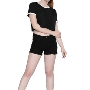 Camiseta recortada de talla grande personalizada de alta calidad para mujer, ropa informal recién llegada para el verano, su logotipo es bienvenido al por mayor - Product Image 2