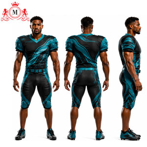 Uniforme de football pour hommes noir et turquoise, sublimation, détection par aiguille, fusion sans couture, respirant, 100 % polyester, pour adultes - Product Image 3
