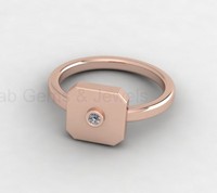 18 Karat Gold 925 Silber 10mm Oktagon-Kissenring Personalisierter Pinky-Style Zirkonring Gravierbarer Geometrischer Edel-Schmuck für Damen