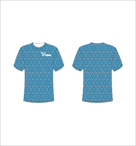 T-shirt à manches courtes pour homme Ferocious, motif à pois bleus, col rond, coupe classique, décontracté, respirant, polyester, imprimé - Product Image 1