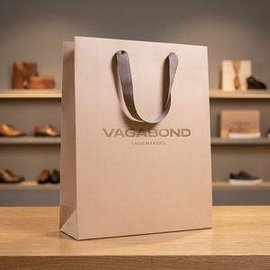 Sacs de shopping en papier kraft de qualité supérieure avec poignées en ruban, impression de logo personnalisée, sacs d'emballage de luxe pour la vente au détail, vente en gros - Product Image 3