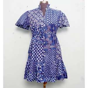 Indian handmade cotton stylish short party wear dress floral printed bride gift <b>personalized</b> woman fashion dress From India - Product Image 1