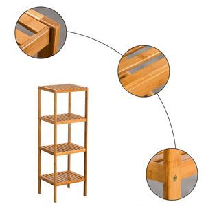 Scaffale a quattro livelli per bagno, colore legno, 37*33*110 cm, RT - Product Image 5