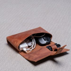 Solid Leather <b>Cable</b> Organizer Sturdy Desktop Cord Tidy Earphone Wire Management Wrap Charger Keeper Manufacturer LCO-0033 - Product Image 5