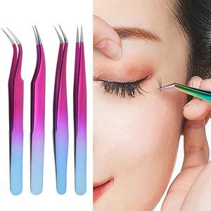 Juego de Pinzas Profesionales para Extensión de Pestañas, con Logotipo Personalizado, Antideslizantes, Agarre Perfecto, Puntas Suaves, Acero Inoxidable - Product Image 2