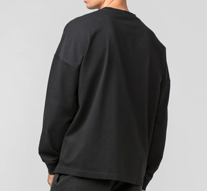 Camiseta de manga larga para hombre, diseño casual personalizado, tejida, cuello redondo, estilo oversize, streetwear. - Product Image 5