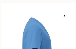 Robe d'hôpital bleue à manches courtes et col rond - Product Image 1