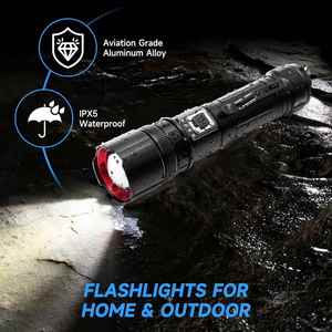 CITICITY Flashlights High Lumen <b>Rechargeable</b>, <b>LED</b> Tactical Flashlight with Clip 5 Modes Portable Zoom for Camping Hiking - Product Image 5