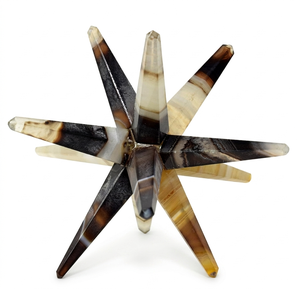 Haute qualité Cristal merkaba étoile noir onyx bagué merkaba 12 Points Guérison Cristal Quartz Merkaba Étoile Pierres Précieuses En Gros - Product Image 6