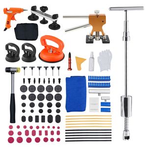 Kit di Rimozione Ammaccature Senza Vernice da 100 Pezzi, Sollevatore Dorato, Martello Scorrevole per Carrozzeria in Alluminio, Barra a T, Pistola per Colla, Estrattore di Ammaccature, Estrattore a Ponte - Product Image 1