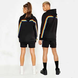 Ensemble jogging deux pièces personnalisé, respirant, avec sweat-shirt à fermeture éclair léger et short pour homme - Product Image 4