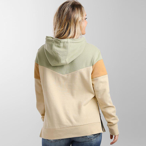 Custom Women Color Block Hoodie Pullover Heavyweight Fleece Hoodies Sweatshirt Thick <b>Winter</b> Warm Rope Drawstring Ladies Hoody - Product Image 2