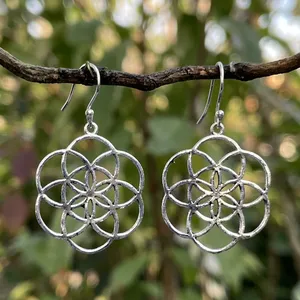 Prix de gros Boucles d'oreilles en argent pour femmes Boucles d'oreilles pendantes Mandela à la mode - Product Image 1