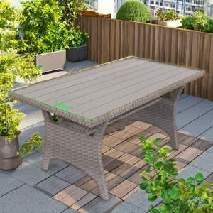 Phu Linh Vietnam High Quality Durable Wicker Modern Design <b>8</b> Seater <b>Dining</b> Table Set Outdoor PE Rattan Sofa <b>Chair</b> Set Steel - Product Image 5