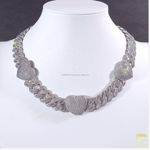 Direct Factory Supply 925 Sterling <b>Silver</b> Iced Out Moissanite Diamond <b>Cuban</b> <b>Link</b> <b>Chain</b> Available at Sale from India - Product Image 6