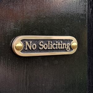 No Soliciting Brass Door Sign Vintage Engraved Door Plaque for Home Office Front Door <b>Wall</b> Decor - Product Image 6