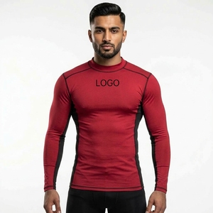 T-shirt de compression à manches longues pour homme, personnalisé OEM, UPF50, respirant, séchage rapide, pour la gym, le fitness, la protection anti-UV, sous-vêtement athlétique moulant - Product Image 3
