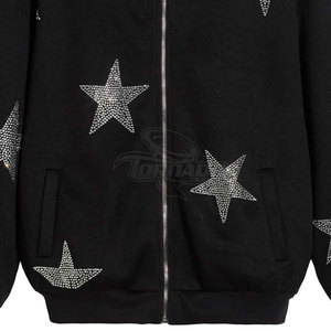 Sudaderas con Capucha de Alta Calidad al por Mayor, Sólidas, Casuales, para Invierno, para Hombre, con Pedrería, 100% Algodón, con Cierre, de Secado Rápido y Transpirables - Product Image 3