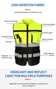Chaleco de Seguridad Reflectante de Alta Visibilidad para Hombre, Transpirable, Diseño OEM de Última Generación, Logotipo y Color Personalizados, Precio Económico - Product Image 3