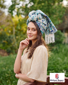Custom Printed <b>Square</b> <b>Scarf</b> With Tassel Soft Lightweight Fabric Women Fashion Headscarf Low MOQ OEM Manufacturer Supply - Product Image 4