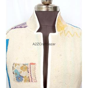 Indian Cotton Hand Block Print <b>Kantha</b> <b>Jackets</b> Patch Work Pure Cotton Women Winter <b>Jackets</b> - Product Image 2