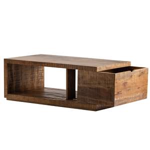 โต๊ะกาแฟไม้มะม่วงทรงสี่เหลี่ยมสไตล์ยุโรปแบบเรียบง่ายทันสมัย พร้อมกล่องเก็บของสำหรับห้องนั่งเล่น - Product Image 3