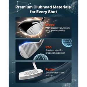 Set di mazze da golf da uomo, 12 pezzi, completo, per destrorsi, 460CC, in acciaio, con impugnatura in PU - Product Image 5