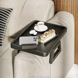 Plateau de rangement pliable en bois avec motif sculpté, facile à nettoyer pour canapé - Product Image 4