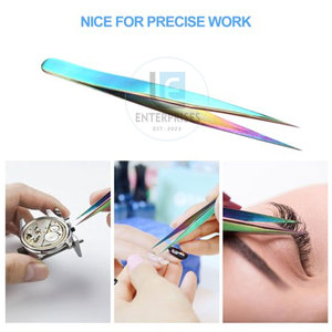 Pinces à cils réutilisables en acier inoxydable durables avec une préhension parfaite - Service OEM et emballage personnalisé - Product Image 3