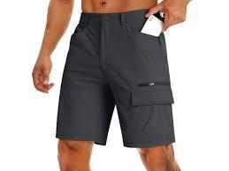 European Men's Summer Casual Multi-Bag Shorts Factory Direct Canvas Woven Digital Thin Elastic Mid Waist Solid Cargo Shorts - Product Image 4