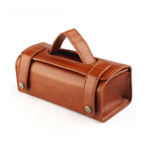 Leather Toiletry <b>Bag</b> Rectangle 21x14x8cm Portable Classic Style for Bathroom Use - Product Image 1
