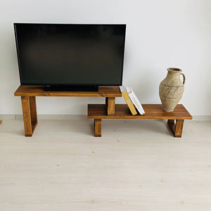 Mueble de TV Rústico de Madera Maciza 2026, Mesa para Televisor con Estante de Almacenamiento, Mueble de Entretenimiento para Sala de Estar - Product Image 1