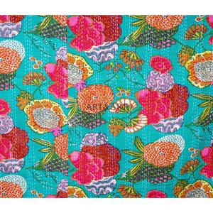 ผ้านวมคันธาอินเดียทำมือ วินเทจ เป็นมิตรกับสิ่งแวดล้อม ใช้ได้ทุกฤดู พิมพ์ลายสองด้าน ขนาดคู่ ผลิตจากผ้าฝ้ายออร์แกนิค 100% นุ่มสบาย - Product Image 2