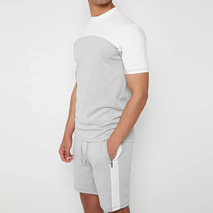 Nouvel ensemble décontracté d'été pour homme : T-shirt à manches courtes et short, personnalisable avec logo, en tissu éponge respirant et à séchage rapide - Product Image 5