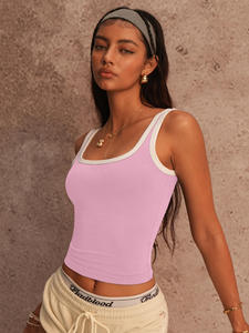 Women's Breathable Sleeveless Tank <b>Tops</b> Custom <b>Cropped</b> Gym Wear for Active Sports Casual Yoga <b>Top</b> Loose Fit Seamless Feature - Product Image 4