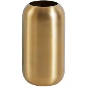 Florero de metal pulido para mesa de comedor, soporte para arreglos florales para mesa de cocina, adorno para sala de estar - Product Image 2