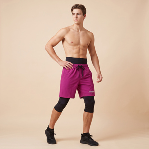 กางเกงขาสั้นออกกำลังกายผู้ชายแบบ 2 in 1 รุ่น Training Fit พร้อมกางเกงซับในแบบรัดรูป ยืดหยุ่น แห้งเร็ว เหมาะสำหรับวิ่ง ฟิตเนส และเล่นกีฬา - Product Image 1