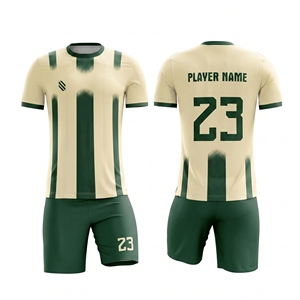 Ensemble d'uniformes de football personnalisés, maillot 100% polyester, kit à manches courtes, imprimé en 3D sur le devant, séchage rapide, respirant, vêtements d'équipe pour adultes - Product Image 1