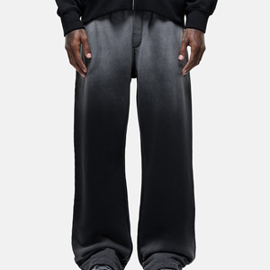 Men's Cotton Sweatpants <b>Elastic</b> <b>Waist</b> Casual Loose Fit Straight Leg Black Breathable Midweight Joggers With Side Pockets - Product Image 4