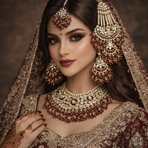 Indian Royal Kundan Gold Plated Classic Bridal Engagement Wedding Party Jewelry <b>Set</b> <b>Women</b> Trendy Latest Crystal Rhinestone - Product Image 1